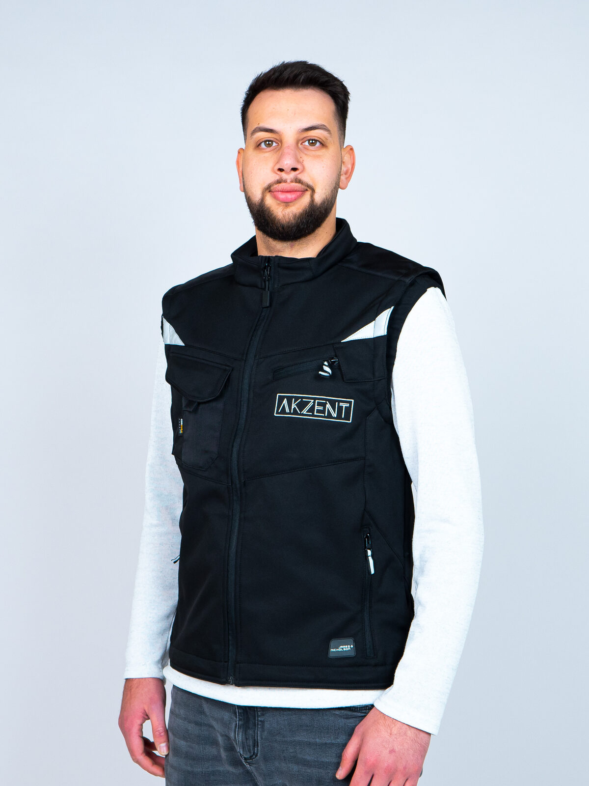 Workwear Softshell-Weste mit besticktem Firmenlogo